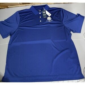Cutter Buck 3XL Polo Shirt 2018 Ryder Cup Le Golf National Blue New CB DryTec